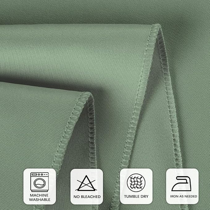 8 Packs 120 Inch Sage Green Round Tablecloth in Diameter, Washable Polyester Fabric Tablecloths, Wrinkle Resistant Table Cloth for Wedding Party Banquet Dining