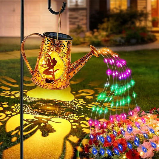 Solar Watering Can Lights, Fairy Gifts for Mothers Day Women Mom Grandma Birthday, Waterproof Outdoor Multicolor Garden Decor Large Hanging Solar Lantern Fairy Lights for Patio Porch Flowerbed Pathway
