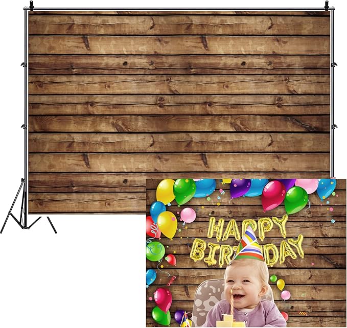 12x8ft Rustic Wood Backdrops for Photography Vintage Brown Worn Wooden Board Photography Background Baby Shower Birthday Wedding Backdrop Portrait Wallpaper Vinyl Photo Studio Props Large Size