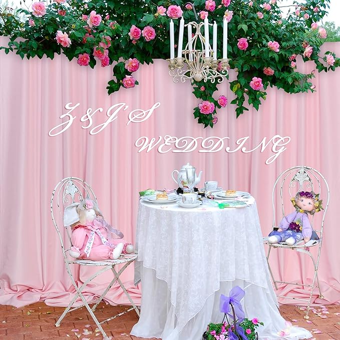 MEETSKY Pink Backdrop Curtain for Parties Valentine's Day Pink Photo Curtains with Rod Pockets Backdrop Drapes Privacy Fabric Decoration for Wedding Birthday Gril Party Home Decor, 5ft x 8ft, 2 Panels