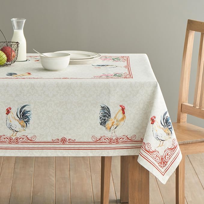 Maison d' Hermine Table Cloth Rectangle Table 100% Cotton 70 x 120 Inches Tablecloth Reusable Decorative for Dining Kitchen Room Farmhouse Party Home Hotel Restaurant Spring Summer - Campagne