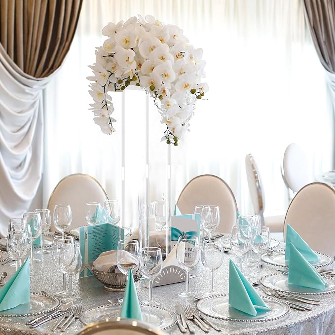 Teenyyou 10 Pcs 20 Inch Tall Acrylic Vase Wedding Centerpieces Clear Flower Stand Acrylic Centerpiece Stand Floral Vase Elegant Display Holder for Wedding Birthday Party Table Decorations