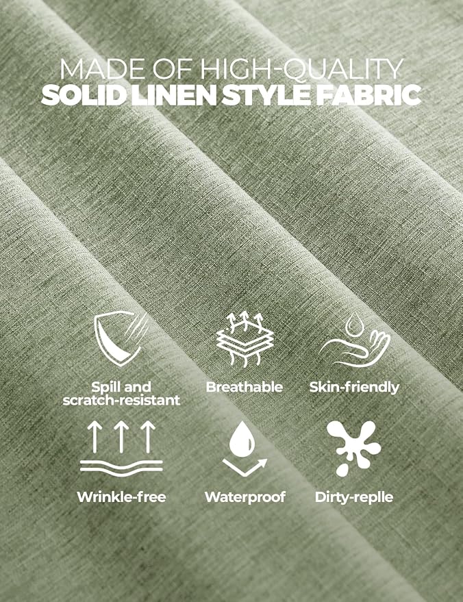 Decorelia Sage Green Waterproof Table Cloths for 4 Ft Rectangle Table-2 Pack, Washable Polyester Rustic Cloth Rectangular Table Cloth Cover for Wedding,Outdoor,Events,Party,Banquet, Dining, 60x84 Inch