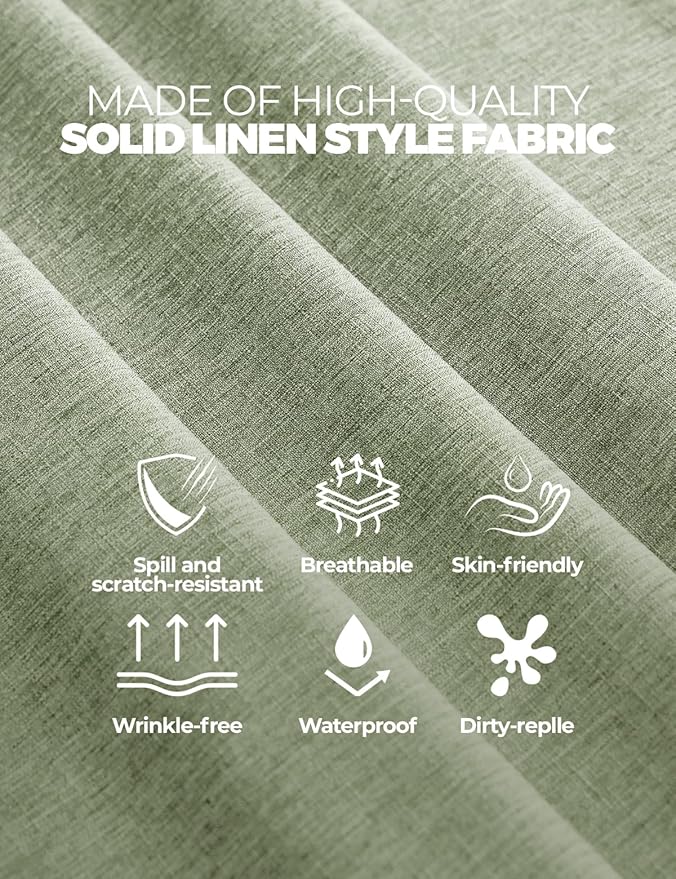 Decorelia Washable Sage Green Table Cloths for 4 Ft Rectangle Tables-4 Pack, Washable Polyester Rustic Faux Linen Rectangular Table Cloth Cover for Wedding,Outdoor,Events, Party,Banquet, 60x84 Inch