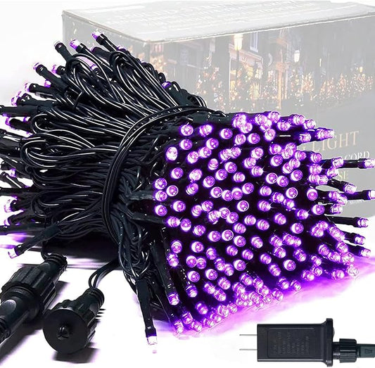 JMEXSUSS 250 LED Christmas String Lights, 91.5ft Purple Halloween Lights Outdoor Waterproof, 8 Lighting Modes Connectable Christmas Tree Light for Yard Patio Party Holiday Decorations