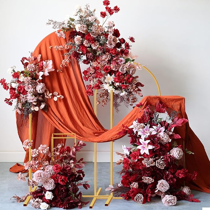 Metal Arch Backdrop Stand Set of 2 (7.2FT/6FT), Wedding Arch Stand Gold Backdrop Arch Stand, Wedding Arch Frame for Ceremony, Birthday Party, Baby Shower, Garden Arch Decoration