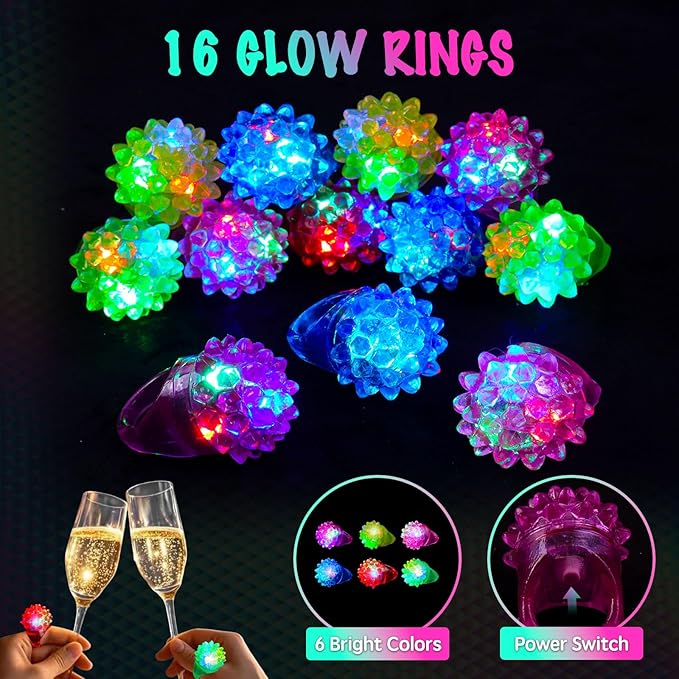 248Pcs Glow in the Dark Party Supplies, Light Up Toys Set with Glow Sticks, Glow Rings, Light Up Glasses, Glow Party Favors for Kids, Birthday Gifts, Classroom Prizes (Style1)