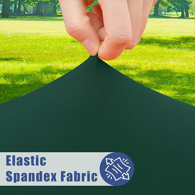 Moosfor Spandex 6 Foot Rectangle Table Cloth 6 Pack, Elastic Fitted Tablecloths for Picnic, Stretch Washable Patio Table Cover for Outdoor, Camping, Banquet and Parties (Hunter Green, 30"x72")