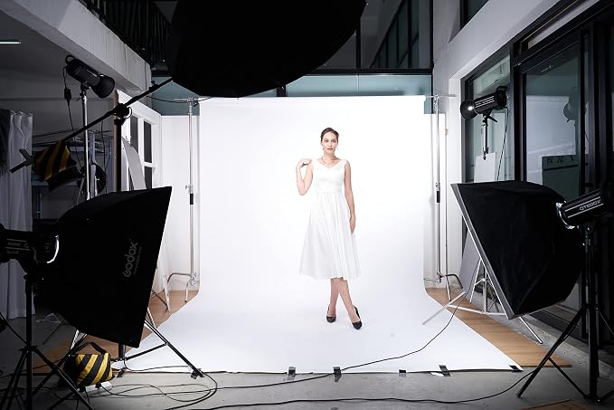 Yizhily Seamless Photo Photography Background Paper Backdrop Paper Roll for Photoshoot and Videos, 82" x16', Arctic White
