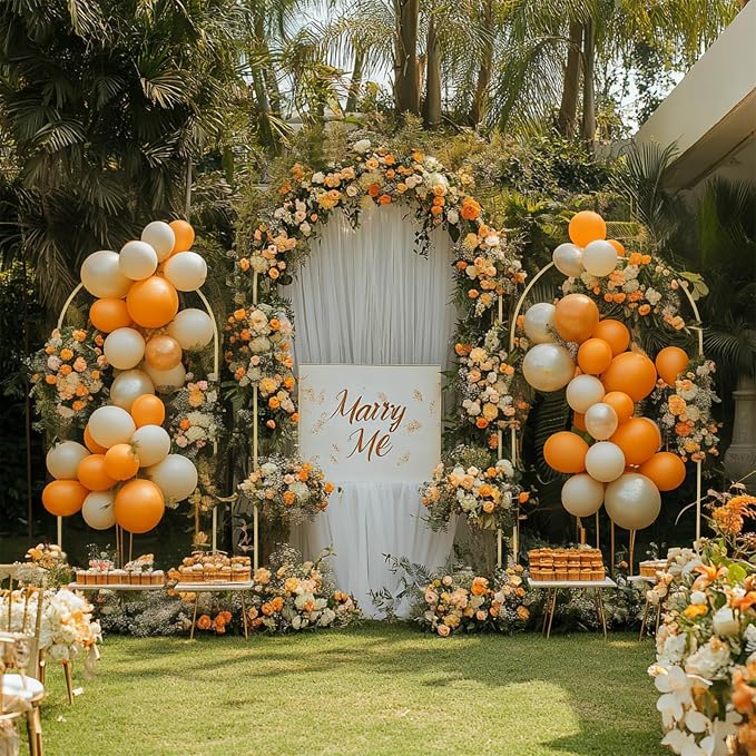 Babenest 6.6FT 7.2FT 8FT Gold Arch Backdrop Stand Set of 3 for Party | Metal Wedding Stand, Balloon Flower Frame for Ceremony Birthday Party Bridal Baby Shower Banquet Halloween Decoration