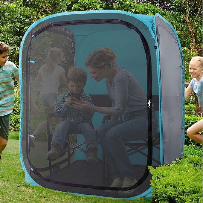 Under the Weather WeatherPod Tank MyPod™ Mesh 1-2 Person Pop-Up Screen Tent Pod - The Original Shark Tank - Keeps Out Bugs, Mosquitos with UPF 50 Sun Protection