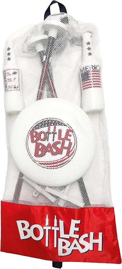 Bottle Bash Outdoor Flying Disc Game Set – Frisbee Toss Backyard and Beach Game for Family, Adult & Kids - Beersbee & Polish Horseshoes