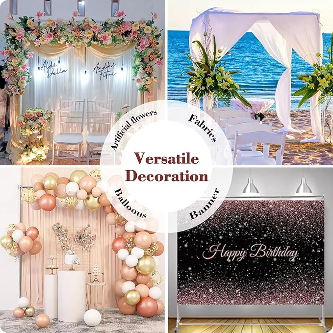 7FT Metal Arch Backdrop Stand, 6FT Wide Stainless Steel Wedding Arch Stand, Arched Backdrop Frame for Birthday Party Baby Shower Graduation Ceremony Decoration Balloon Arch Stand