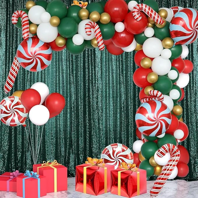 Sugargirl Dark Green Sequin Backdrop Curtain 4FTx8FT Glitter Dark Green Background Drapes Sparkle Photography Backdrop for Party Wedding Birthday Wall Decoration(1 Panel)