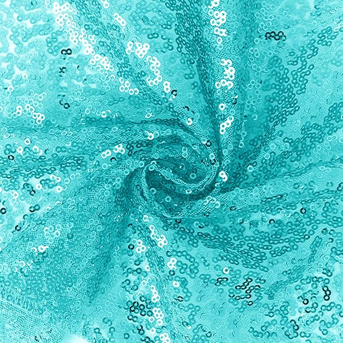 10 Packs 12 x 72 inches Sequin Table Runner, Turquoise Glitter Table Runner for Birthday Party Supplies Wedding Engagement Baby Shower Holiday Celebration Event Decorations