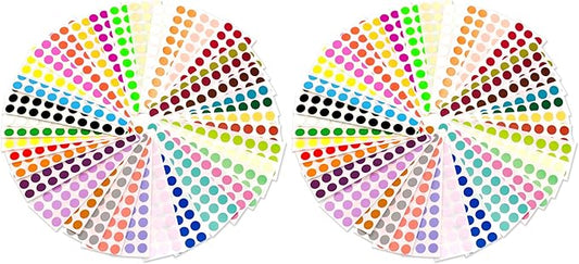 ChromaLabel 0.25 Inch Permanent Adhesive Color Code Dot Stickers, 38 Assorted Colors in a Variety Pack (Pack of 2)