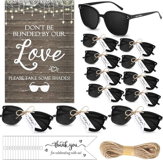 Kanayu Wedding Sunglasses for Guests Wedding Gifts Sign Married Decorations Sunglasses Black Glasses Bridal Party Favors