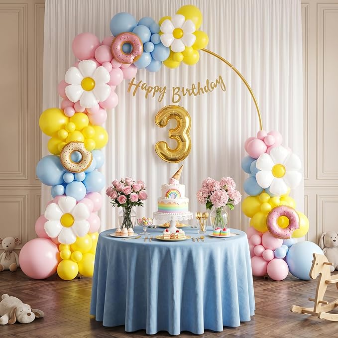 6FT Arch Backdrop Stand, Metal Gold Wedding Arch Frame, Balloon Arch Stand for Wedding, Birthday, Ceremony, Baby Shower, Party Decor