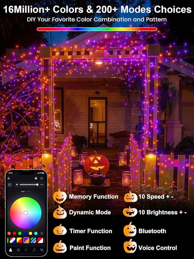 Smart Color Changing Christmas Lights with Remote & App Control, 132 FT 400 LED RGB String Light with Timer, Music Sync Multiple Modes Twinkle Christmas Tree Light Waterproof Indoor Outdoor Xmas Decor
