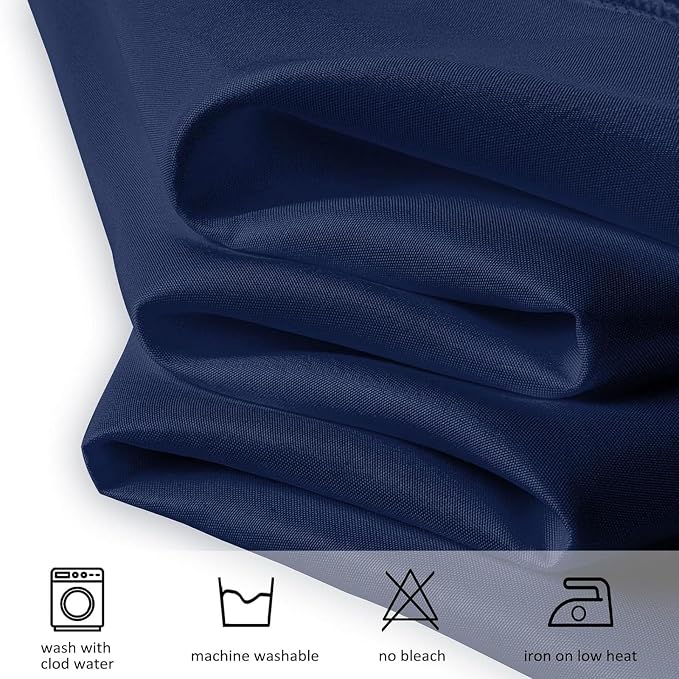 8 Pack Navy Blue Round Tablecloth 120 Inch Round Table Cloth, Wrinkle Resistant and Washable Tablecloth Polyester Fabric Table Cloth Round Table Cover for Dining Wedding Banquet Party