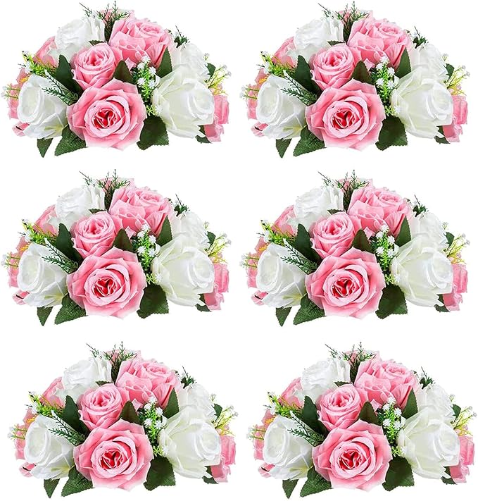 Sziqiqi Artificial Flowers Silk Rose Flowers for Wedding Centerpiece Party Birthday Anniversary Floral Arrangement Decorations