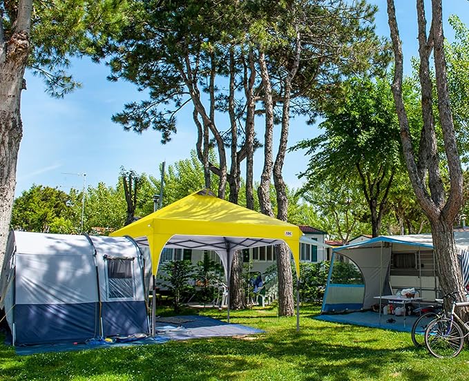 ABCCANOPY Outdoor Pop up Canopy Tent, 10x10 Instant Portable Canopy for Camping, Beach, Backyard,Yellow
