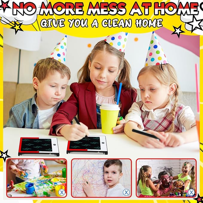 Nezyo 24 Pack Cartoon Theme Party Favors Mini LCD Writing Tablet 4.6 Inch Doodle Board Drawing Tablet Erasable Reusable Electronic Drawing Pads for Party Decor Birthday Supplies