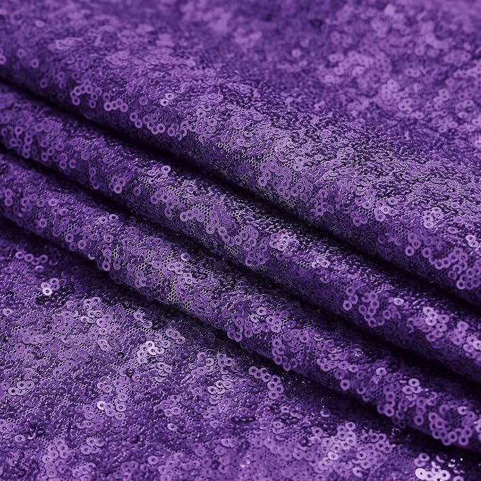 Sugargirl Purple Sequin Backdrop Curtain 4FTx8FT Glitter Purple Background Drapes Sparkle Photography Backdrop for Party Wedding Birthday Wall Decoration(1 Panel)