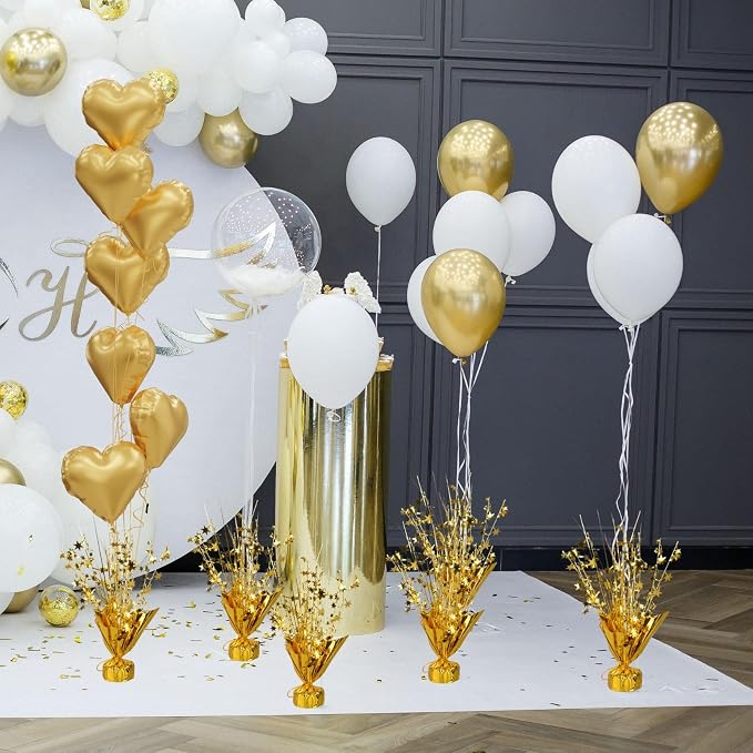 6 Pack Metallic Foil Spray Centerpiece Star Table Decoration Burst Table Centerpieces for Birthday Wedding Anniversary Graduation Holiday Party Supplies Decor, Gold