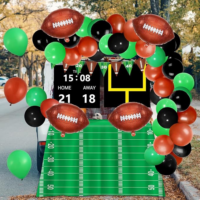 Halloween Trunk or Treat Car Decoration Kit Football Decor Sport Theme Football Party Supply Halloween Car Outdoor Decor for Church Cars Archway Garage Door Haunted House Decoration