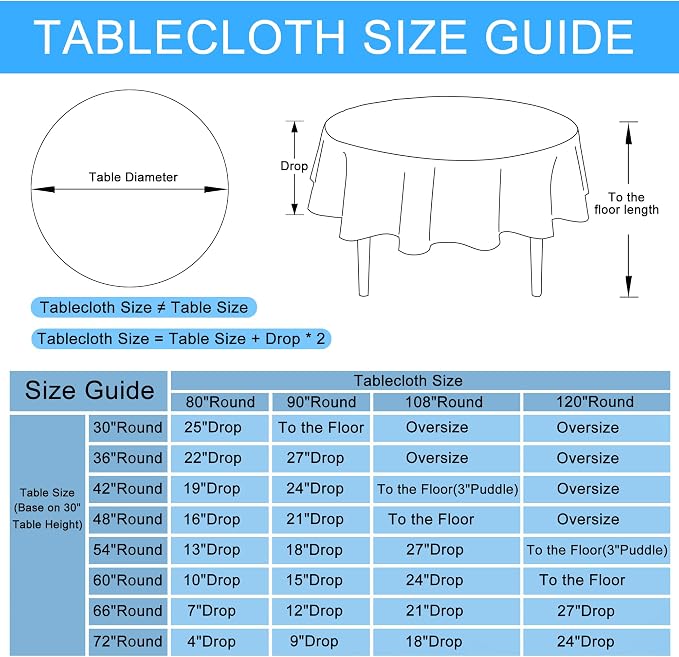 Hiasan 120 Inch Round Linen Tablecloth - Wrinkle and Stain Resistant Washable Polyester Fabric Table Cloth for Dining Room Kitchen Party, Stone