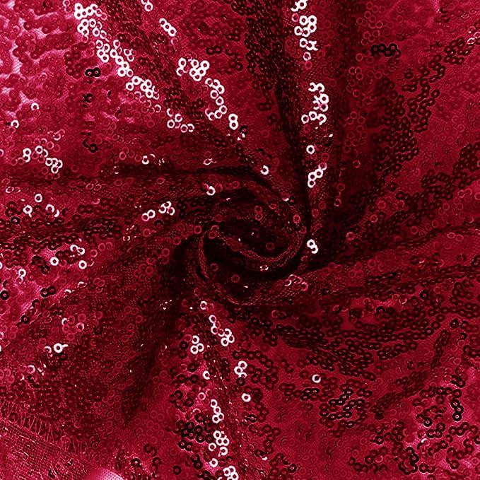 2 Packs 12 x 72 inches Sequin Table Runner, Burgundy Glitter Table Runner for Birthday Party Supplies Wedding Engagement Baby Shower Holiday Celebration Event Decorations