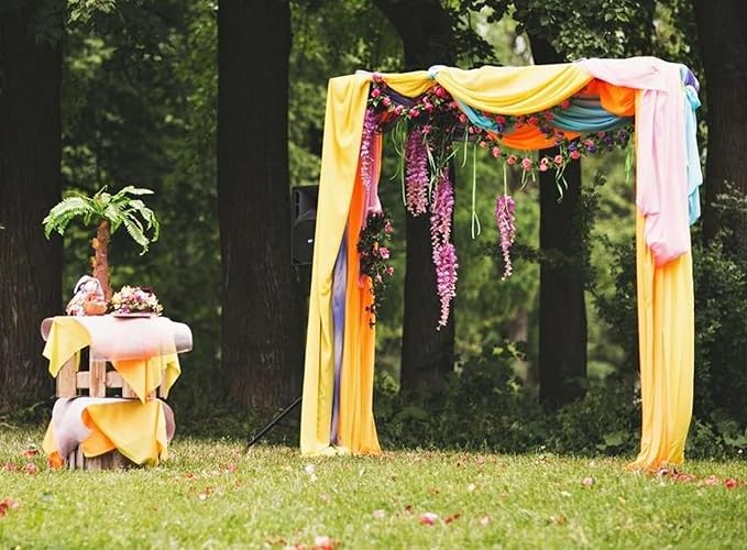 15 Pack Cheesecloth Table Runner 10Ft Romantic Cheese Cloth Table Runner 35 x120 Inch Rustic Gauze Boho Table Runners for Wedding Birthday Party Baby Bridal Shower Gender Reveal Table Decor(Mustard)