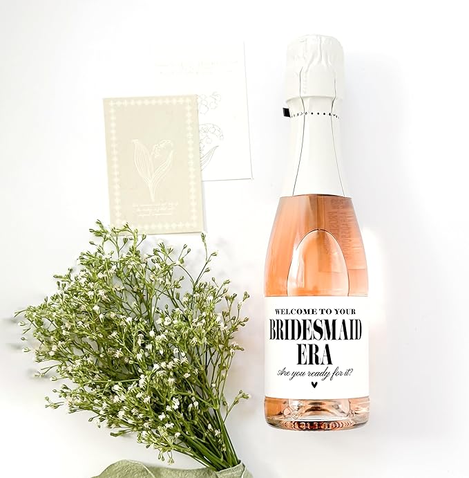 Bridesmaid Era Mini Champagne Labels, Set of 10, Bridesmaid Proposal Labels, Will You be My Maid of Honor or Bridesmaid Gift, Bridesmaid Box Idea