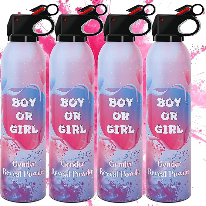 4 Pack Pink Gender Reveal Smoke Bombs, Fun Party Supplies for Baby Girl Shower Gender Reveal Spray Celebration, Decorations, Ideas