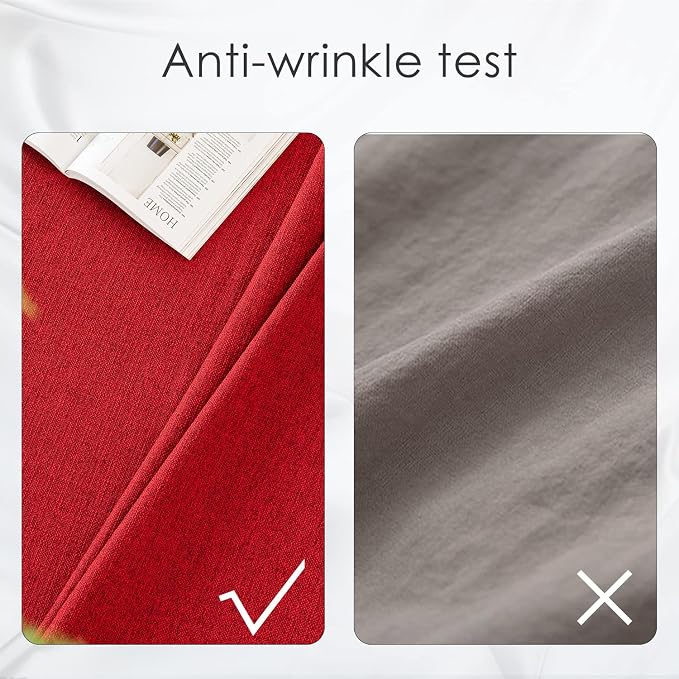 BALCONY & FALCON Rectangle Tablecloth Washable Wrinkle Resistant and Water Proof Table Cloth Decorative Linen Fabric Tablecloths for Dining Parties Kitchen Wedding and Outdoor Use (Red, 90x132)