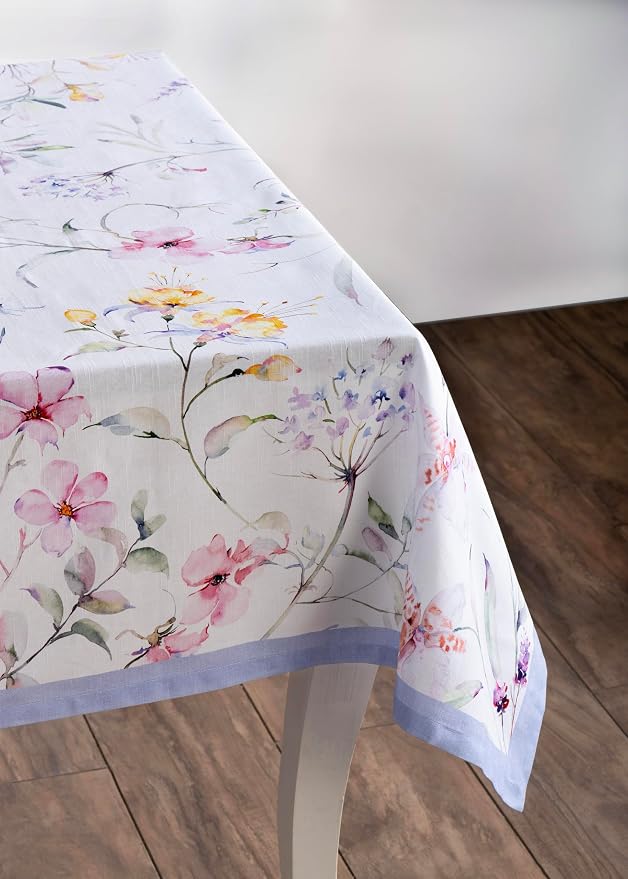 Maison d' Hermine Table Cloth Rectangle Table 100% Cotton 60 x 120 Inches Tablecloth Reusable Decorative for Dining Kitchen Room Farmhouse Party Home Hotel Restaurant Spring Summer - Summer Floral