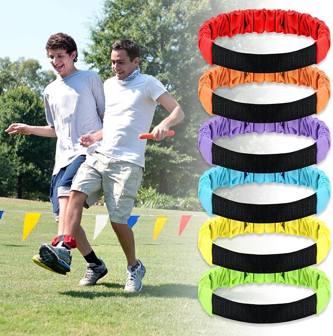 Sumind 40 Pcs Outdoor Games Burlap Potato Sack Race Bags Field Day Games Legged Race Bands Egg and Spoon Outdoor Picnic Carnival Lawn Backyard Activities for Adults Kids