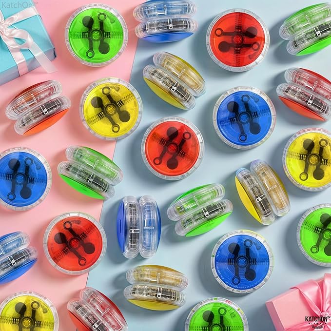 KatchOn, Multicolor, Light Up Yoyos - Pack of 24 | LED Yoyo Bulk, Pinata Stuffers for Kids, Birthday Party Favors | Yoyo for Kids 8-12 Classroom Prizes, Carnival Prizes, Goodie Bags Stuffers Bulk Toys