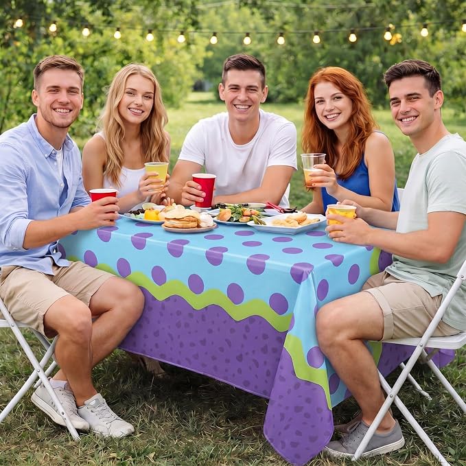 Frienda 1 Pcs Monster Birthday Party Tablecloth Decorations Milk Silk 71 x 30'' Monster Table Cloth Rectangle Table Cover for Cartoon Birthday Baby Shower Decorations