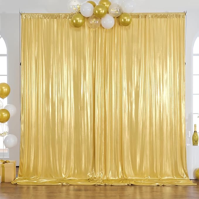 10×10FT Gold Sequin Backdrop Curtains Wedding Backdrop Drapes Wrinkle-Free Thick Glitter Photo Background Fabric for Birthday Graduations Friendgiving Christmas Party Photography Stage Decor