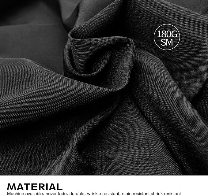 Surmente Black Tablecloth for Rectangle Tables, 90 x 132-inch Rectangular Table Cloth for 6-8 Ft Tables, Polyester Table Cover for Banquets, Parties, Events