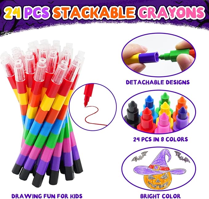 ZMLM 24 Pack Halloween Coloring Books for Kids with Crayons,Party Favors for Kids 4-8, Goodie Bags Stuffers for Toddlers, Classroom Prizes Birthday Return Gifts (Halloween)