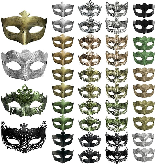 40 Pieces Masquerade Masks Vintage Antique Masks Venetian Party Masks
