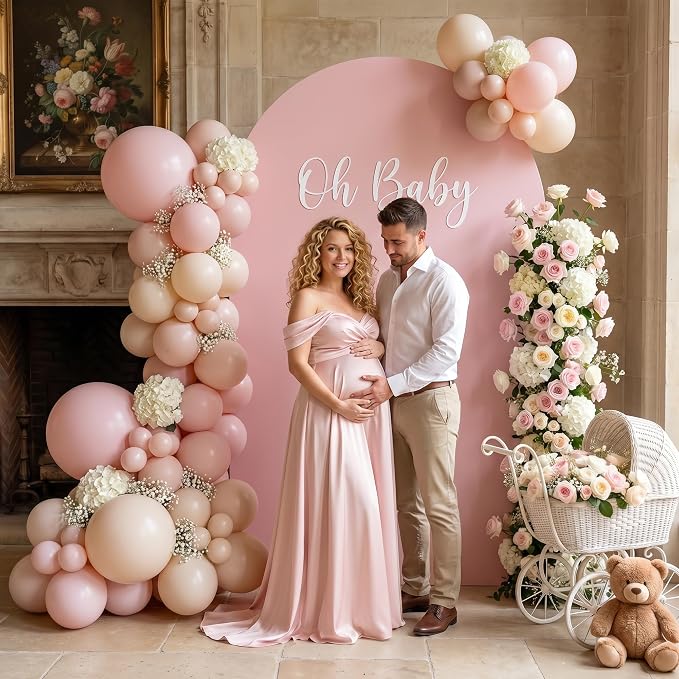7.2FT Arch Backdrop Stand, Metal Gold Wedding Arch Frame, Balloon Arch Stand for Wedding, Birthday, Ceremony, Baby Shower, Party Decor