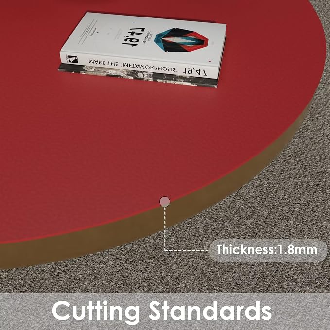Round Table Pad - Can Be Used On Both Sides Waterproof and Easy to Clean Good Flatness Used for Dining Table(Black+Wine Red Dia.40Inch)