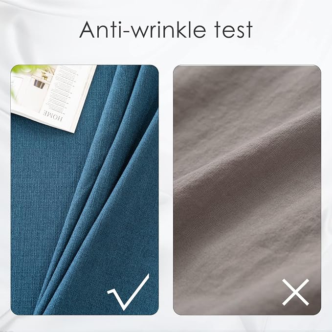 BALCONY & FALCON Round Tablecloth Washable Wrinkle Resistant and Water Proof Table Cloth Decorative Linen Fabric Tablecloth for Dining Party Kitchen Wedding and Outdoor Use (Navy Blue,107" Round)