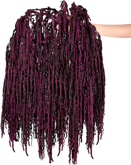 Suncalla 12 Pcs Dark Purple Spring Natural Dried Amaranthus Hanging Flowers Amaranthus Artificial Flowers for Wedding Arch Bouquet Floral Garland Wall Home Decoration (23 Inch)