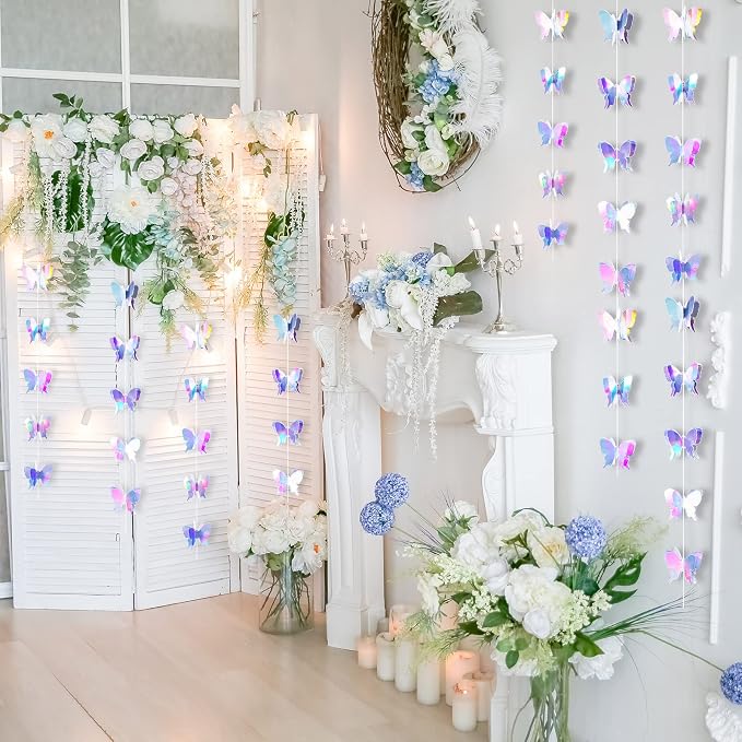 Zonon 20 Pieces 3D Butterfly Hanging Garlands Decoration Butterfly Paper Party Streamers Backdrop for Wedding Birthday Fairly Baby Shower Holiday Party Decorations (2.8 x 2.4 Inches)