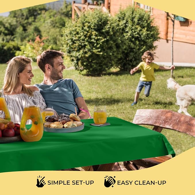 Party Solids 66% Thicker Premium Emerald Green Plastic Table Cover Roll 40" X 300' Table Cloth Plastic Cover Roll Quality Thick Banquet Rolls Disposable Tablecloth Rolls Strong American Based Company